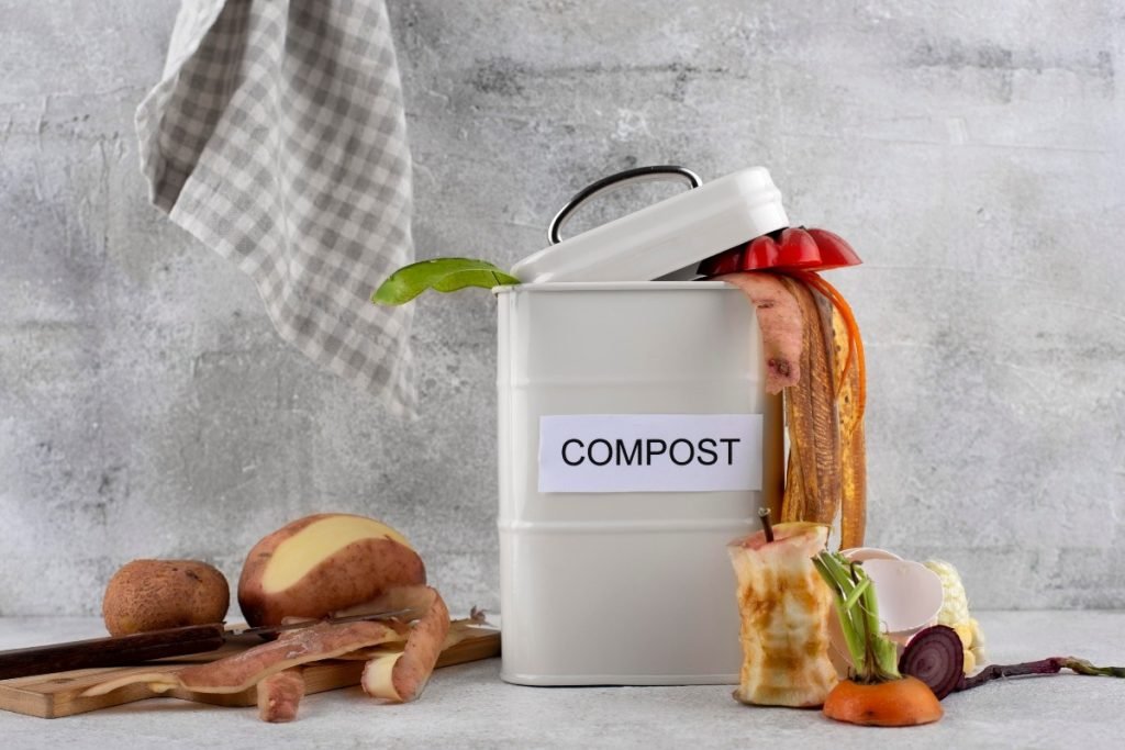 Compost made from kitchen scraps. 