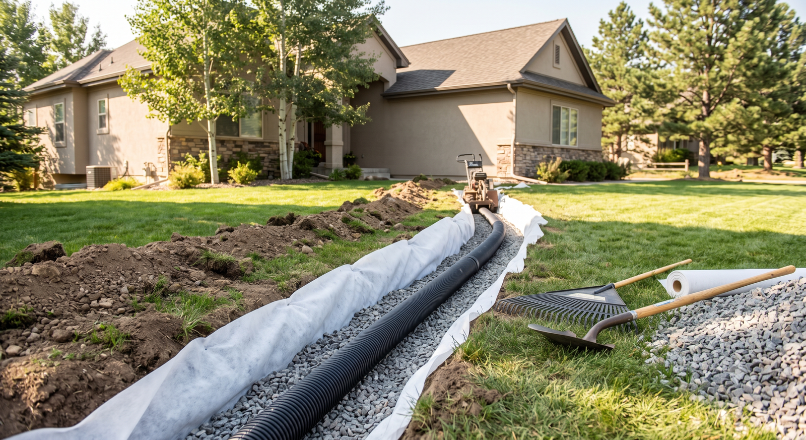 French drains Highlands Ranch