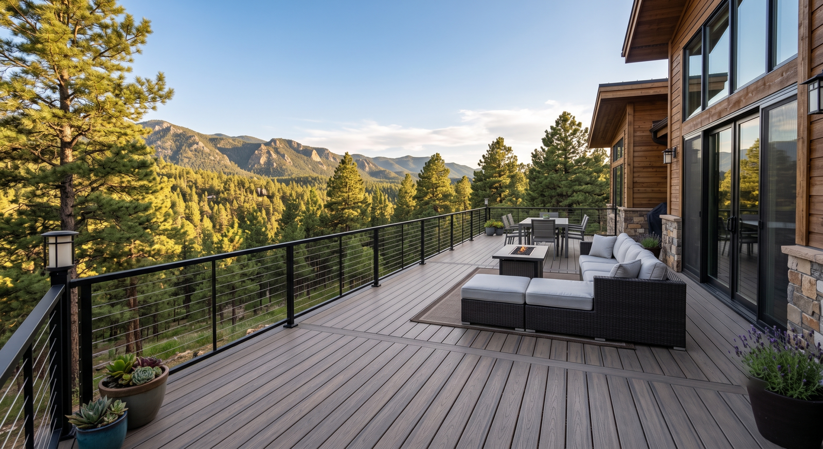 Composite decking on a Colorado home