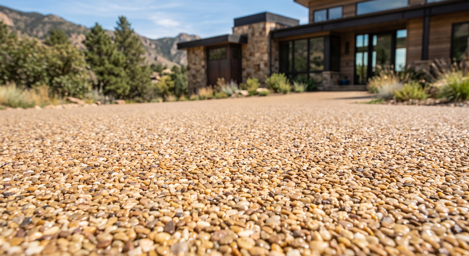Resin-bound stone driveway in Colorado