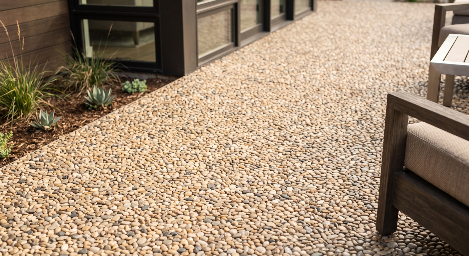 Resin-bound stone patio surface close up in Colorado