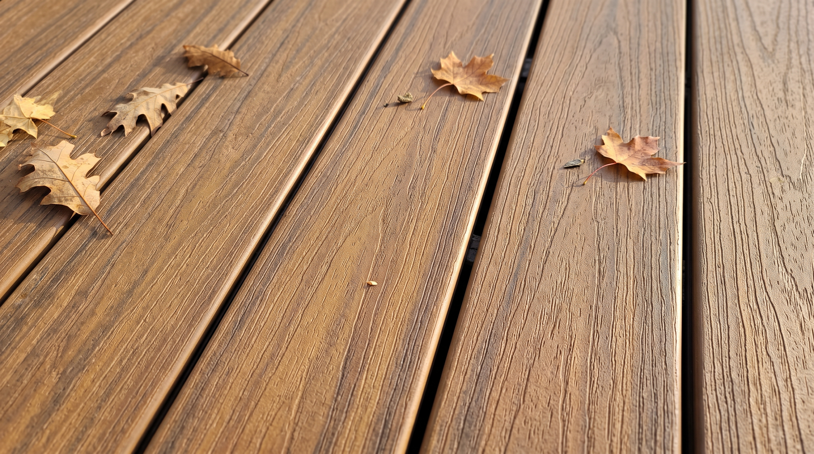 Composite deck boards with hidden fasteners and even gaps